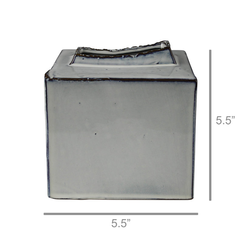 Sand & Stable™ Modern Grid Square Vase | Wayfair